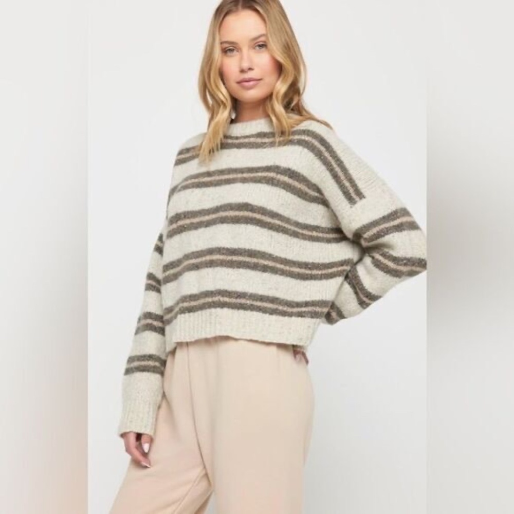 NWOT Spiritual Gangster Wilder Striped Crop Sweater - size M